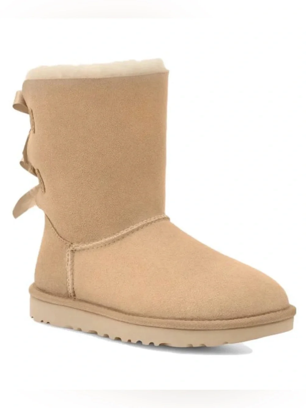 UGG Bailey Bow II Genuine Shearling Boot in Mustard Seed